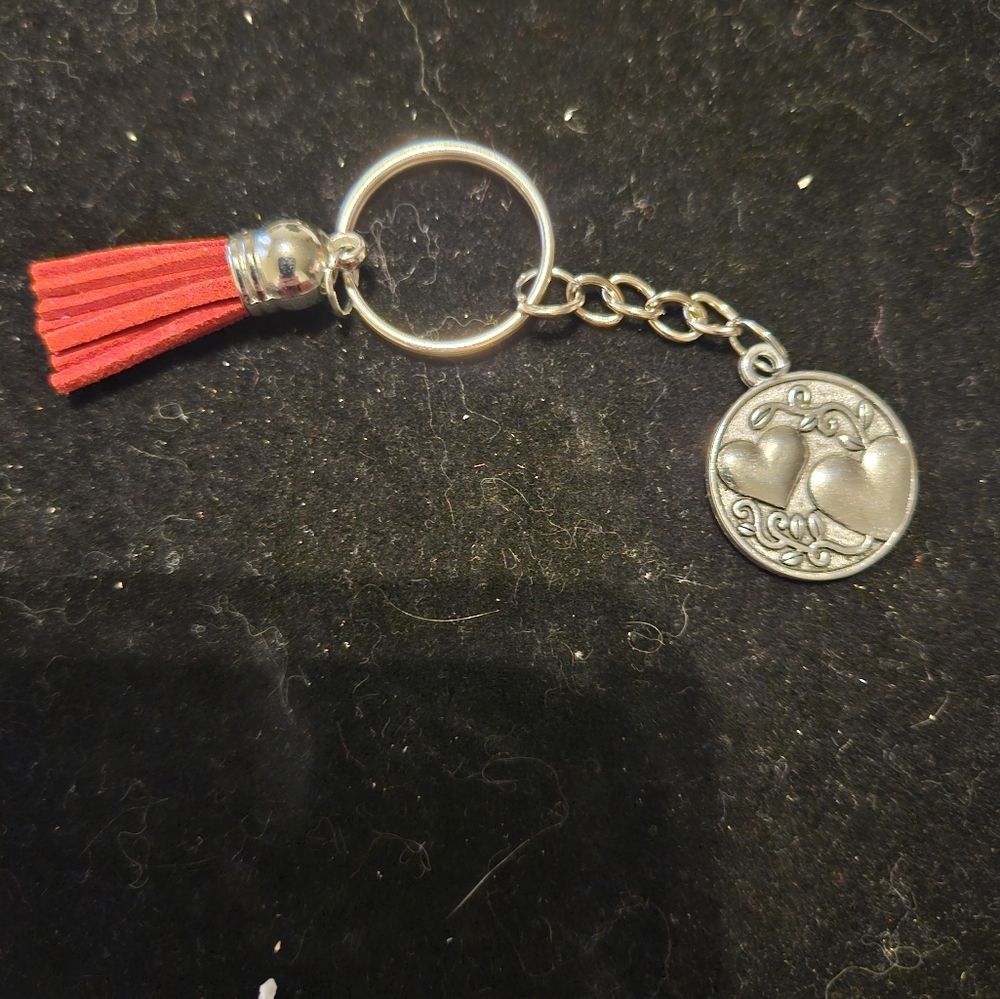 Keychain Sister Appreciation Gift Heart Pendant - Hand Assembled